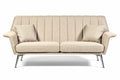 Stijlvolle Beige Luxe Bank met Kussens en Strakke Lijnen